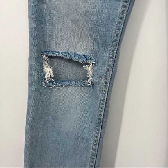 Free People Great Heights Light Blue Frayed Blue Distressed Skinny Jeans Women’s - Picture 4 of 12